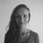 a black and white portrait photograph of Mareike Smolka